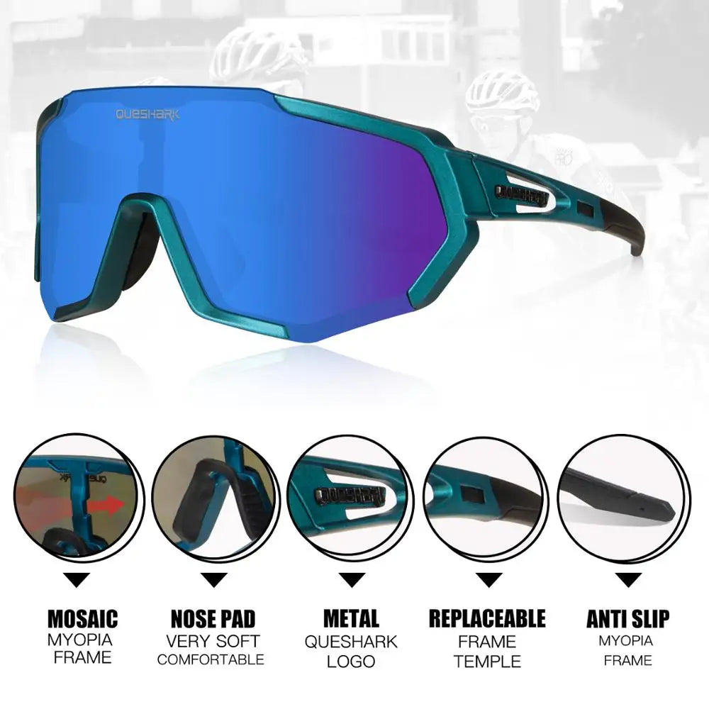 Queshark cylcling glasses Sports sunglasses for men and women - Promo Pro Store