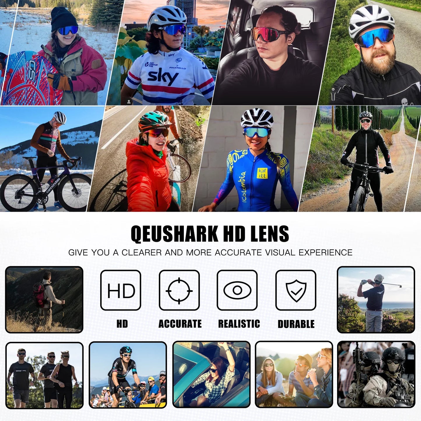 Queshark cylcling glasses Sports sunglasses for men and women - Promo Pro Store