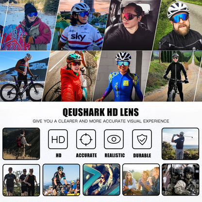 Queshark cylcling glasses Sports sunglasses for men and women - Promo Pro Store