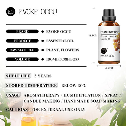 100ML Essential Oils for Diffuser Humidifier Aroma Oil Vanilla Eucalyptus Jasmine Rose Lavender Rosemary Peppermint Tea Tree - Promo Pro Store